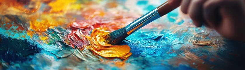 Obraz premium Artist Mixing Paints on Palette