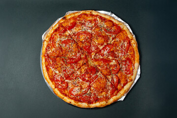 pizza with tomato sauce