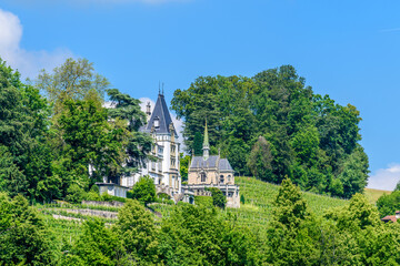 Naklejka premium Waterview on Swiss village near Lucerne, Switzerland.
