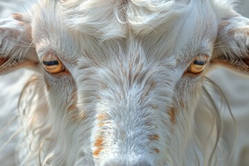 Close up photography of goat faces.