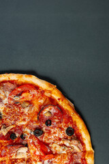 pizza on a wooden board