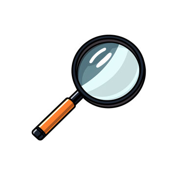 recommend clip art: a cartoon of a magnifying glass