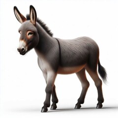 Obraz premium 3D animal, donkey, horse, farm, mammal, brown, mule, animals, pony, head, nature, cartoon 