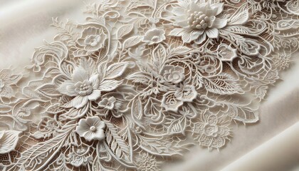 delicate ivory lace texture with intricate floral patterns, perfect for elegant, feminine designs in fashion or event decor,generative ai