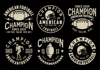 Set of sports logos, games in American football. Football logos collection. American football league labels, emblems and design elements