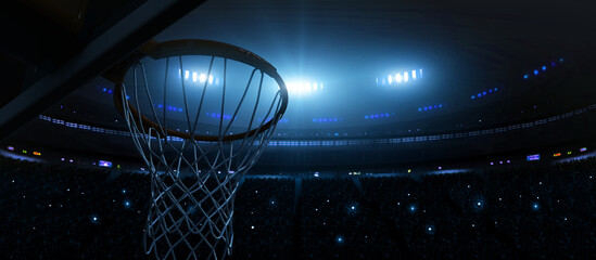 Basketball arena. The imaginary basketball arena is modelled and rendered.