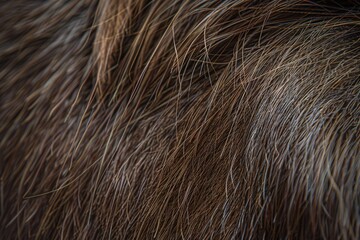 Fototapeta premium spot focus brown goat hair close up goat hair