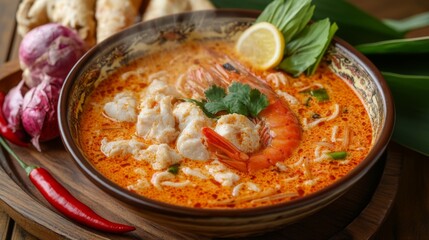 Delicious Shrimp Soup with Fresh Ingredients and Aroma