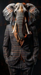 Elephant exudes charm and confidence in a stylish suit.