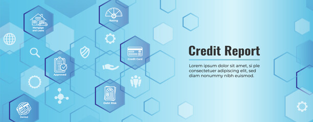 Credit Report Web Banner for Personal Loan or Mortgage