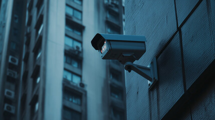 security camera on a wall