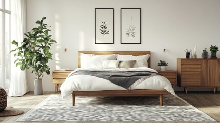 Modern Bedroom with Natural Elements and Minimalist Design