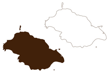 Pitcairn island (United Kingdom of Great Britain and Northern Ireland, Pacific Ocean, Pitcairn Islands Archipelago, UK, British Overseas Territory) map vector illustration, scribble sketch map © danlersk