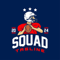 American football logo badges vector. Football logos collection. American football league labels, emblems and design elements