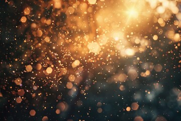 Obraz premium abstract photo of light burst among trees and glitter bokeh. image is blurred