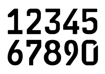 Stencil black numbers from zero to nine