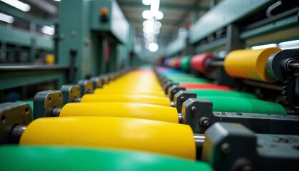 Obraz premium Vibrant Display of Colorful Exercise Equipment in a Modern Gym Setting for Health Promotion and Fitness Motivation