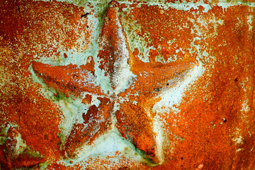 Rusted Sculpture of Star Representing Art Hope and Success
