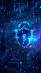 Fototapeta premium Copy space surrounded by cyber security graphics.