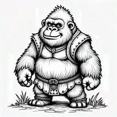 Gorilla Warrior Illustration