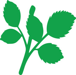 Realistic with rose leaves silhouette Image