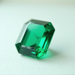 A stunning emerald gemstone showcasing vibrant green hues and a sleek cut, perfect for jewelry design, luxury branding, or gemstone education.