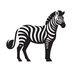 Obraz premium Black and white zebra icon illustration.