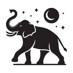 Obraz premium Elephant logo icon silhouette.animal,wild,icon,