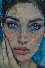 Portrait of a Woman With Blue Eyes