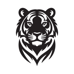 Tiger head logo icon silhouette.