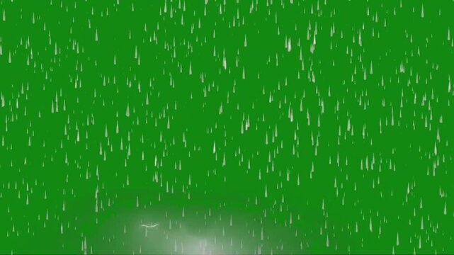 rain green screen chroma key, thundering