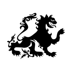 Naklejka premium Black lion icon