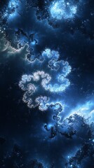 Fototapeta premium Fractal Bioluminescent Ocean Pulsating with Alien Patterns and Ethereal Glow