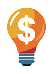 An illustration of light bulb illustration with dollar sign inside