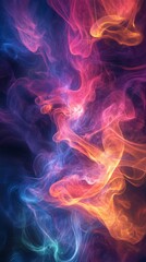 Fototapeta premium Mesmerizing Colorful Fractal Smoke Patterns - Abstract Art in Vibrant Hues