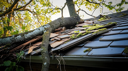 fallen tree roof damage