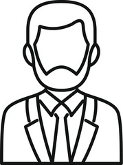 Simple line icon of a businessman wearing a suit and tie