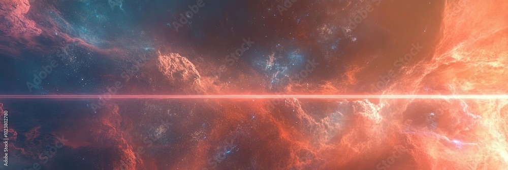 Poster explore the mesmerizing colors and textures of the cosmic sky of the singularity at twilight