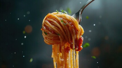 Delicious Spaghetti Twirled on a Fork