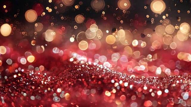 A red background with a lot of sparkles. The image has a festive and celebratory mood, as the red color and the sparkles evoke feelings of joy and excitement