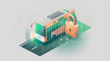 Obraz premium Securing Transportation Systems, Advanced Cybersecurity Solutions for Protecting Public Transit and Infrastructure 
