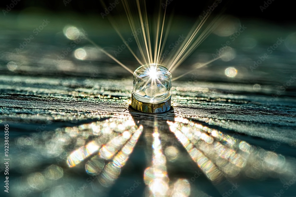 Poster Captivating Display of Radiant Light Spots Against a Dark Background Creating a Mesmerizing Effect