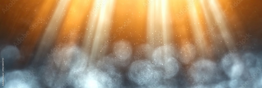 Poster Bright Light Spots Illuminating a Dark Background in a Mesmerizing Display of Contrast and Depth
