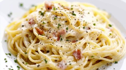 Creamy Pasta Dish with Bacon and Herbs