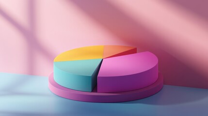 Colorful Pie Chart on Bright Background