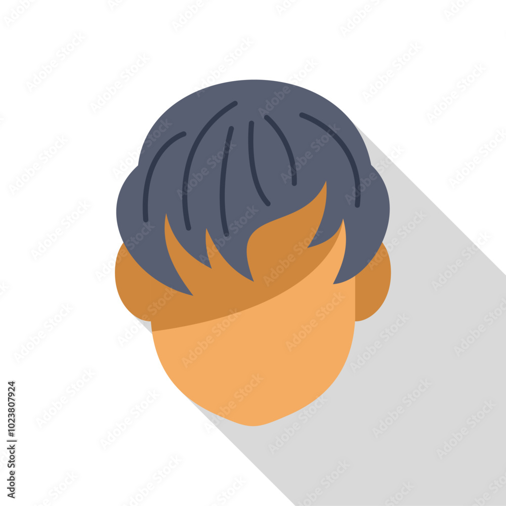 Canvas Prints This vector illustration features a man with a trendy hairstyle looking down, conveying a sense of contemplation or sadness