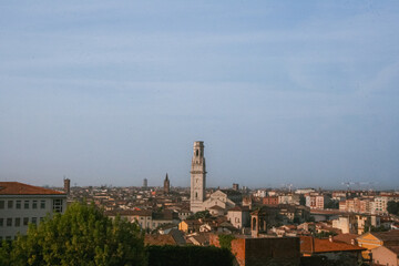 Vintage Verona city overview, Italy