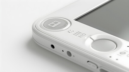 Fototapeta premium Close-Up of White iPod Classic Against Clean White Background: Vintage Appeal Meets Modern Tech in Music Storage