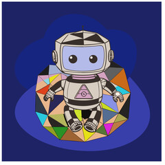 abstract digital AI robot