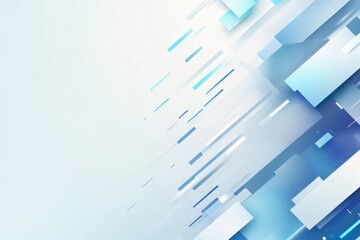 Fototapeta premium Abstract blue and white background with geometric shapes, a technology concept banner design Abstract light square pattern in sky blue color Generative AI